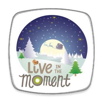 Winterzauber Live in the  Moment - Viereckiger Kühlschrankmagnet - Weiß - Vorne