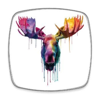 Moose Moose Head - Square fridge magnet - white - Front