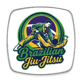 Brasilianische Jiu-Jitsu-Kampfkünste - Viereckiger Kühlschrankmagnet - Weiß - Vorne