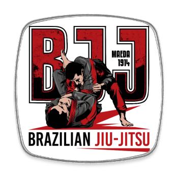 Brasilianische Jiu-Jitsu-Kampfkünste - Viereckiger Kühlschrankmagnet - Weiß - Vorne