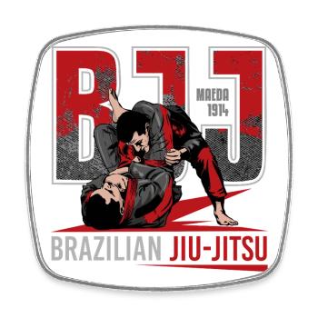 Brasilianische Jiu-Jitsu-Kampfkünste - Viereckiger Kühlschrankmagnet - Weiß - Vorne