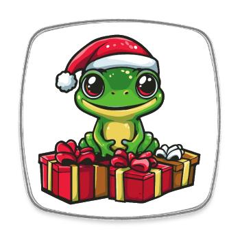Frog Christmas Gifts - Square fridge magnet - white - Front