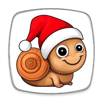 Weihnachten Schnecken - Viereckiger Kühlschrankmagnet - Weiß - Vorne