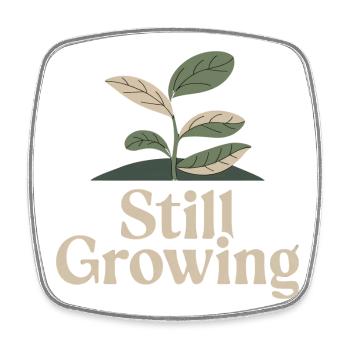 Still Growing – Vintage Pflanze - Viereckiger Kühlschrankmagnet - Weiß - Vorne