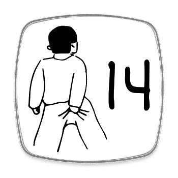 14th Birthday - 14 years old - Square fridge magnet - white - Front