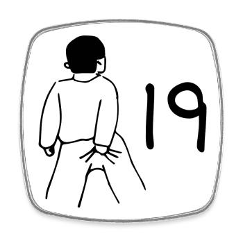 19th Birthday - 19 Years Old - Square fridge magnet - white - Front