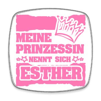 Esther als Maedchenname - Viereckiger Kühlschrankmagnet - Weiß - Vorne