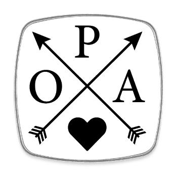 Grandpa Arrows Logo – Gift for Grandfathers - Square fridge magnet - white - Front