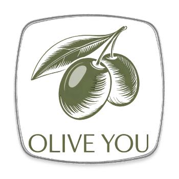 Olive You – Minimaliste propre - Magnet carré - blanc - Devant