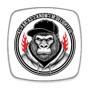 Gorilla Rebel Hoodie Flamme - Viereckiger Kühlschrankmagnet - Weiß - Vorne