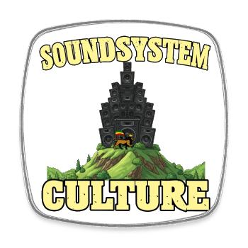 Culture Lion sound system - Square fridge magnet - white - Front