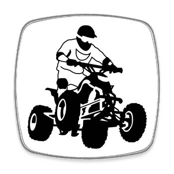 Quad - Viereckiger Kühlschrankmagnet - Weiß - Vorne