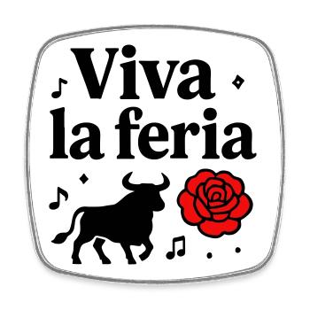 Motif Vive La Féria Taureau Banda Sud-Ouest - Magnet carré - blanc - Devant