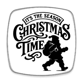 Christmas time Xmas weihnachten rock'n roll Santa  - Viereckiger Kühlschrankmagnet - Weiß - Vorne