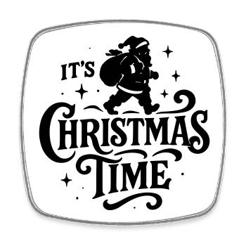 Christmas time Xmas weihnachten rock'n roll Santa  - Viereckiger Kühlschrankmagnet - Weiß - Vorne