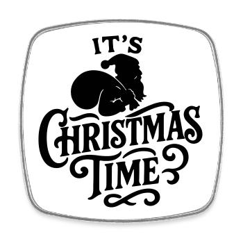 Christmas time Xmas weihnachten rock'n roll Santa  - Viereckiger Kühlschrankmagnet - Weiß - Vorne