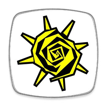 Sun Spiral Neon Yellow - Square fridge magnet - white - Front