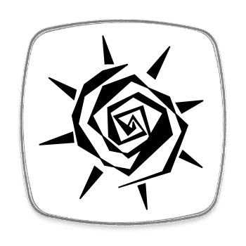 Sun - Square fridge magnet - white - Front