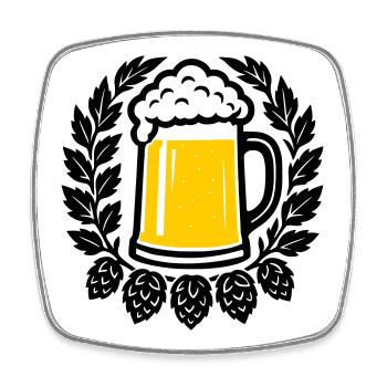 Bier - Square fridge magnet - white - Front