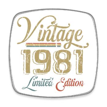 Vintage 1981 Édition limitée Naissance Millésime 1981 - Magnet carré - blanc - Devant
