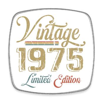 Vintage 1975 Édition limitée Naissance Millésime 1975 - Magnet carré - blanc - Devant