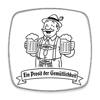 Herr Bier - Ein Prosit der Gemütlichkeit - Viereckiger Kühlschrankmagnet - Weiß - Vorne