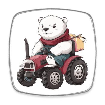 Éleveur de tracteurs à ours polaires - Magnet carré - blanc - Devant