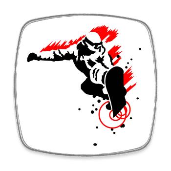 Snowboarder - Viereckiger Kühlschrankmagnet - Weiß - Vorne