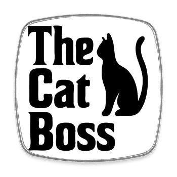 The Cat Mafia Style Typography - Square fridge magnet - white - Front