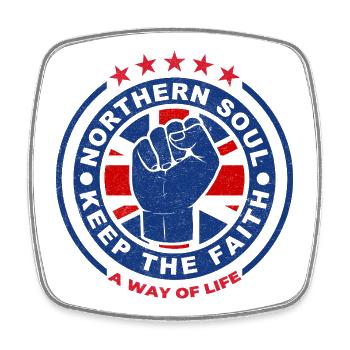 Nördliches Seelenfaust-Emblem Bewahre den Glauben - Viereckiger Kühlschrankmagnet - Weiß - Vorne