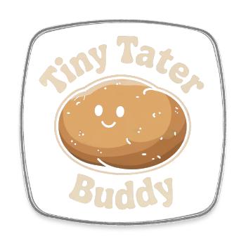 Tiny Tater Buddy - Kartoffel - Viereckiger Kühlschrankmagnet - Weiß - Vorne