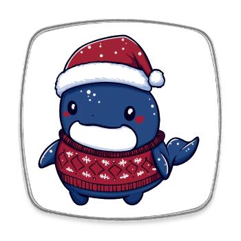 Wal Weihnachten Xmas - Viereckiger Kühlschrankmagnet - Weiß - Vorne