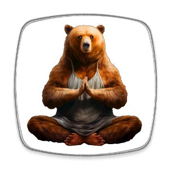 Bären Yoga - Viereckiger Kühlschrankmagnet - Weiß - Vorne