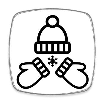 Mütze Handschuhe Winter - Viereckiger Kühlschrankmagnet - Weiß - Vorne