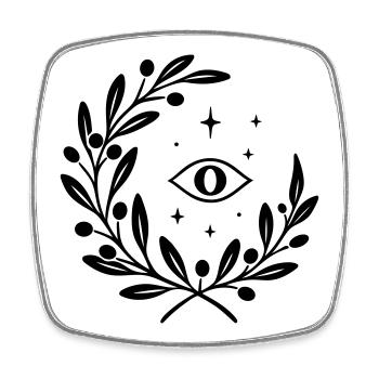 Mystic Yule mit Auge - Weihnachten Julfest - Viereckiger Kühlschrankmagnet - Weiß - Vorne