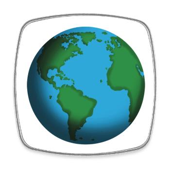 Earth Globe Teal Icon - Square fridge magnet - white - Front