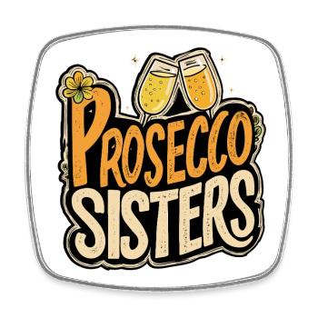 Prosecco Sisters Vintage Sunset Sekt Party - Viereckiger Kühlschrankmagnet - Weiß - Vorne