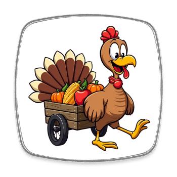 Thanksgiving Drôle Dinde de Thanksgiving - Magnet carré - blanc - Devant