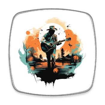 guitarist, guitarist, singer, country music, vintage - Square fridge magnet - white - Front