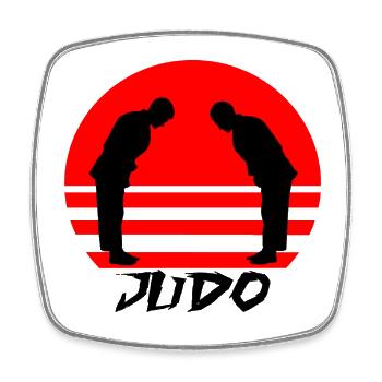 Judo - Viereckiger Kühlschrankmagnet - Weiß - Vorne