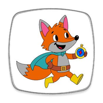 Fox Hero Adventure Cape - Square fridge magnet - white - Front