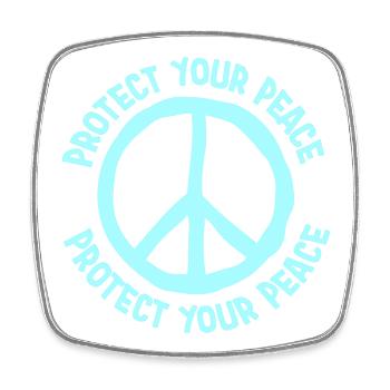 Protect Your Peace Mental Health Mindfulness - Square fridge magnet - white - Front