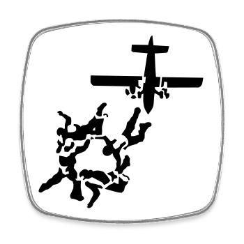 skydiving - Square fridge magnet - white - Front