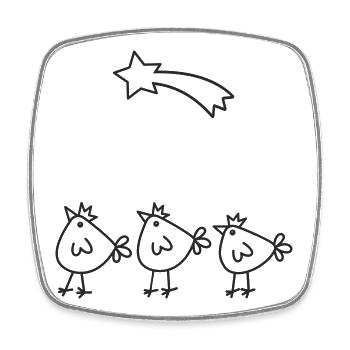 Chick Crowns Star Arch Three Kings - Square fridge magnet - white - Front