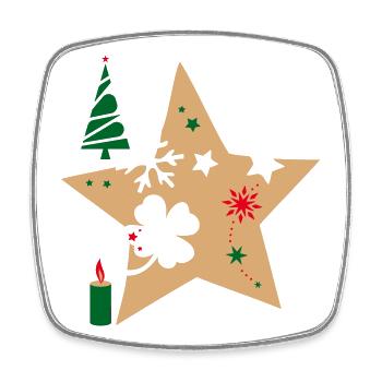 Poinsettia Advent - Square fridge magnet - white - Front