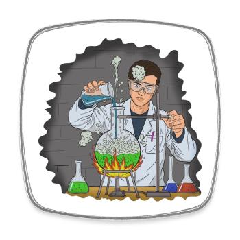 Maître expérimentateur en chimie du feu - Magnet carré - blanc - Devant