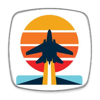 Sunset Jet Launch - Square fridge magnet - white - Front