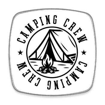 Camping Crew Tent Campfire - Square fridge magnet - white - Front