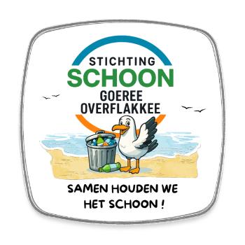 Clean Goeree Overflakkee Clean up litter - Square fridge magnet - white - Front