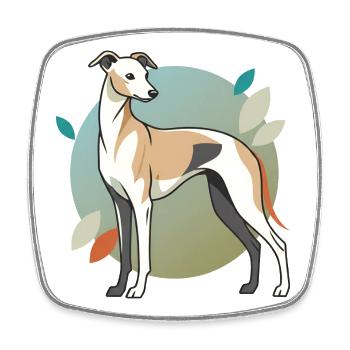 Italian Greyhound Dog Greyhound - Square fridge magnet - white - Front